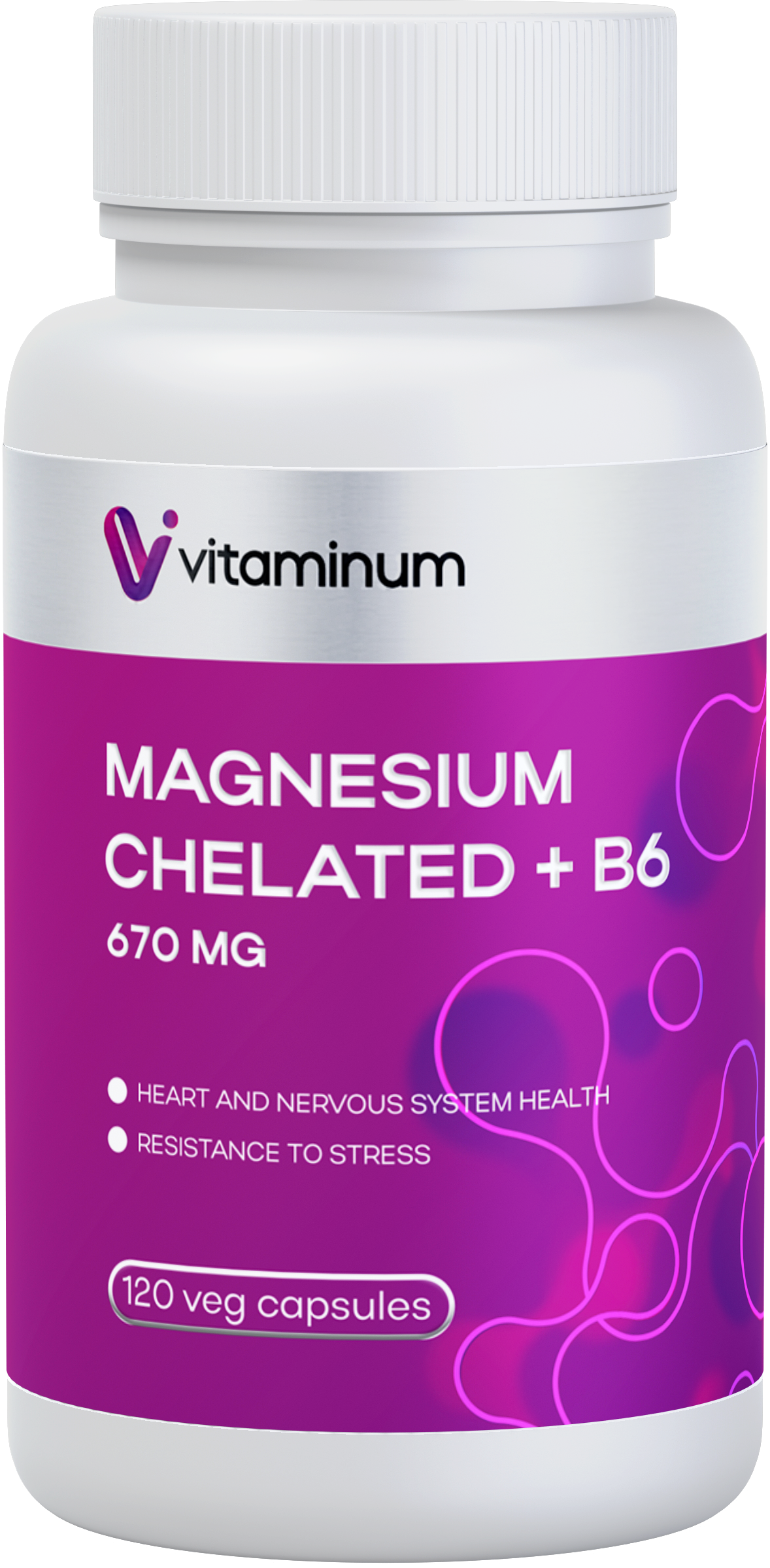  Vitaminum МАГНИЙ ХЕЛАТ + витамин В6 (670 MG) 120 капсул 800 мг  в Уссурийске